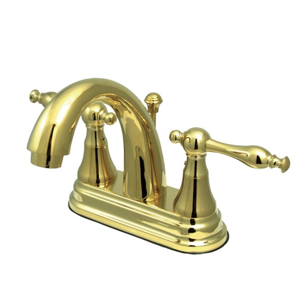 KS7612NL 4" Centerset Bathroom Faucet, Polished Brass